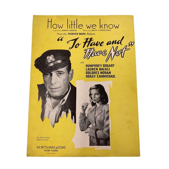 How Little We Know Sheet Music Mercer Carmichael To Have And Have Not - Picture 2 of 5